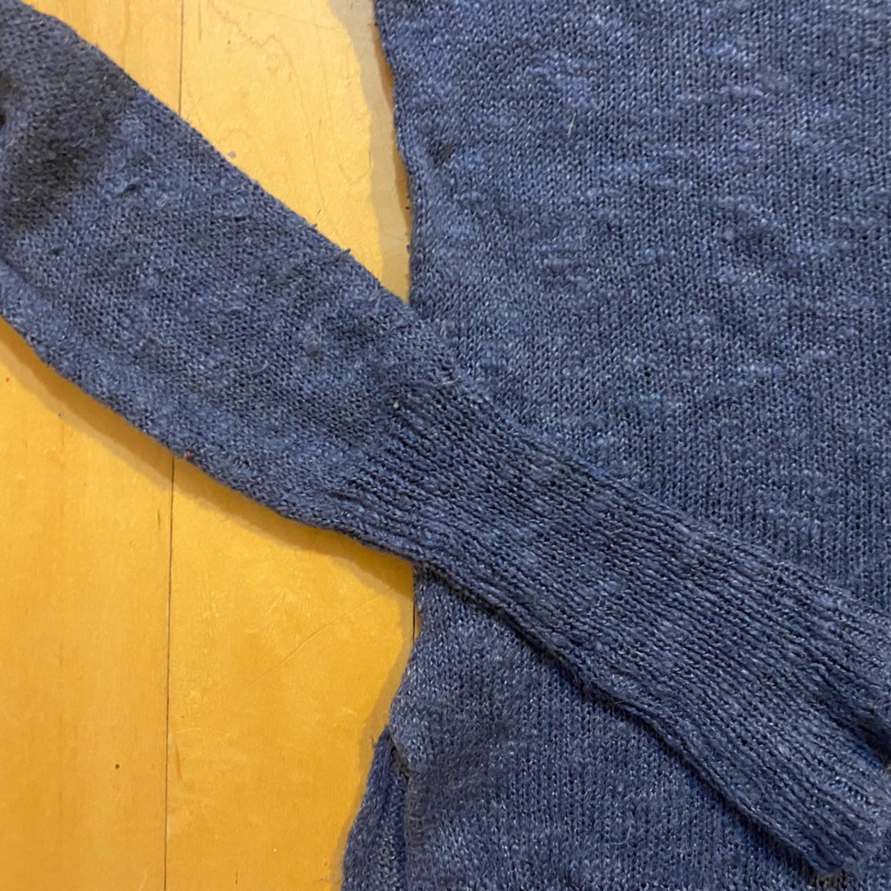 Holister Slate Blue Cotton Ramie Sweater - Picture 2 of 4